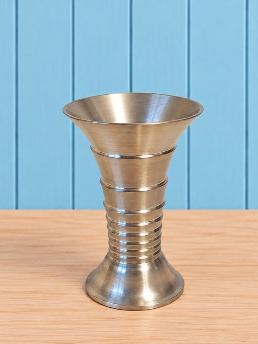 Roders Metal Bud Vase Fluted Trumpet Shaped 4" Vintage Mid Century Style